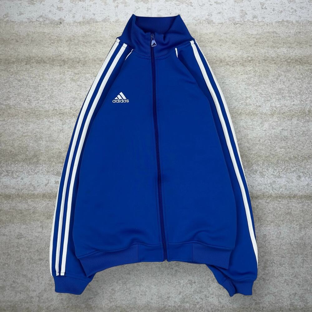 Vintage 90s Adidas Track Jacket Mens S Royal Blue White 3 Stripes Full Zip